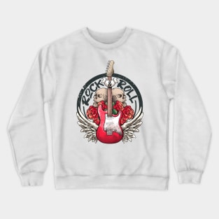 Lets Rock Rock&Roll Skeleton Hand Vintage Retro Rock Concert Crewneck Sweatshirt